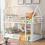 Twin over Twin House Bunk Bed with Built-in Ladder,White WF283080AAK
