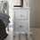 2 Drawers Solid Wood Nightstand End Table in White WF283148AAK