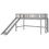 Twin Size Low Loft Bed with Ladder and Slide, Gray WF286078AAE