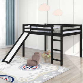 Loft Bed with Slide, Multifunctional Design, Full (Espresso) WF286242AAP