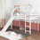Twin Size Loft Bed with Slide, House Bed with Slide,White WF286243AAK