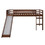 Twin size Loft Bed Wood Bed with Slide, Stair and Chalkboard,Walnut WF286310AAL