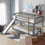 Twin over Twin Bunk Bed with Convertible Slide and Ladder, Gray WF286601AAE