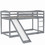 Twin over Twin Bunk Bed with Convertible Slide and Ladder, Gray WF286601AAE