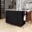 Kitchen Island Cart with Solid Wood Top and Locking Wheels,54.3 inch Width,4 Door Cabinet and Two Drawers,Spice Rack, Towel Rack (Black) WF286911AAB