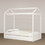 House Bed with Trundle, can be Decorated,White WF287825AAK