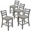 TREXM Set of 4 Wooden Counter Height Dining Chair with Padded Chairs, Gray WF289107AAE
