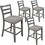 TREXM Set of 4 Wooden Counter Height Dining Chair with Padded Chairs, Gray WF289107AAE