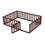 Full Size Wood Daybed Frame with Fence, Walnut WF289662AAL