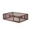 Full Size Wood Daybed Frame with Fence, Walnut WF289662AAL