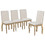 TREXM Set of 4 Dining chairs Wood Upholstered Fabirc Dining Room Chairs with Nailhead (Natural Wood Wash) WF291264AAE