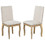 TREXM Set of 4 Dining chairs Wood Upholstered Fabirc Dining Room Chairs with Nailhead (Natural Wood Wash) WF291264AAE