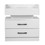 Nightstand with 2 Drawers,USB Charging Ports, Wireless Charging and Remote Control LED Light-White WF292397AAK