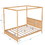 Queen Size Canopy Platform Bed with Headboard and Support Legs,Natural WF293230AAM