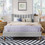 Upholstered Platform Bed Frame with Vertical Channel Tufted Headboard, No Box Spring Needed, Full,Gray WF293448AAG