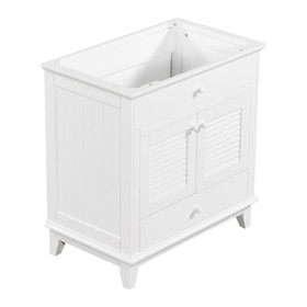 30" Bathroom Vanity Base without Sink, Bathroom Cabinet with Two Doors and One Drawer, White Wf294109Aak