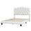 Upholstered Platform Bed with Saddle Curved Headboard and Diamond Tufted Details, Full, Beige WF294418AAA
