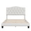 Upholstered Platform Bed with Saddle Curved Headboard and Diamond Tufted Details, Full, Beige WF294418AAA