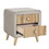 Upholstered Wooden Nightstand with 2 Drawers,Fully assembled Except Legs and Handles,Bedside Table with Rubber Wood Leg-Beige WF294735AAA