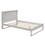 Platform Bed with Storage Headboard,Sockets and USB Ports,Full Size Platform Bed,Antique White WF295302AAW