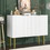 TREXM Modern Simple & Luxury Style Sideboard Particle Board & MDF Board Cabinet with Gold Metal Legs & Handles, Adjustable Shelves for Living Room, Dining Room (White) WF295369AAK