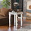 ON-TREND Fashionable Modern Glass Mirrored Side Table, Easy assembly End Table with Crystal Design and Adjustable Height Legs, Silver WF296595AAN