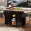 Kitchen cart with Rubber wood desktop rolling mobile kitchen island with storage and 5 draws 53 inch length (Black) WF297003AAB