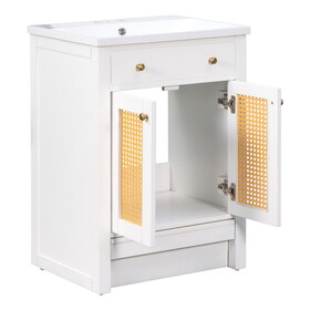[Cabinet Only] 24" White Bathroom vanity (Sink not included) WF297178AAK