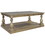 U_STYLE Rustic Floor Shelf Coffee Table with Storage,Solid Pine Wood WF297766AAD