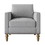 Classic Linen Armchair Accent Chair with Bronze Nailhead Trim Wooden Legs Single Sofa Couch for Living Room, Bedroom, Balcony, Light Gray WF298023AAE