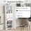 White Tall Storage Cabinet with 3 Drawers and Adjustable Shelves for Bathroom, Kitchen and Living Room, MDF Board with Painted Finish WF298151AAK