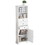 White Tall Storage Cabinet with 3 Drawers and Adjustable Shelves for Bathroom, Kitchen and Living Room, MDF Board with Painted Finish WF298151AAK