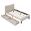 Twin Size Upholstered Platform Bed with 2 Drawers, Beige WF298240AAA