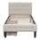 Twin Size Upholstered Platform Bed with 2 Drawers, Beige WF298240AAA
