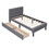 Twin Size Upholstered Platform Bed with 2 Drawers, Gray WF298240AAE