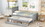 Twin Size Platform Bed with Trundle and Drawers, Gray WF298815AAE