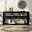 U_STYLE 62.2" Modern Console Table Sofa Table for Living Room with 4 Drawers and 2 Shelves WF298909AAB