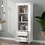 Tall Storage Cabinet with Two Drawers for Bathroom/Office, White WF299284AAK