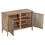 U-Style Storage Cabinet Sideboard Wooden Cabinet with 2 Metal handles and 2 Doors for Hallway, Entryway, Living Room, Bedroom WF299849AAA