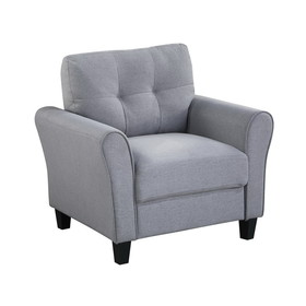 35" Living Room Armchair Linen Upholstered Couch Furniture for Home or Office, Light Grey-Blue, (1-Seat)