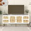 ON-TREND Boho style TV Stand with Rattan Door, Woven Media Console Table for TVs Up to 70", Country Style Design Side Board with Gold Metal Base for Living Room, White. WF300549AAK