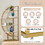 4 Tiers Home Office Open Bookshelf, Round Shape, Different Placement Ways, MDF Board, Gold Metal Frame, White WF300940AAK