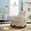 Baby Room High Back Rocking Chair Nursery Chair, Comfortable Rocker Fabric Padded Seat,Modern High Back Armchair WF301229AAC