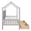 Wooden Twin Size House Bed with 2 Drawers,Kids Bed with Storage Shelf, Gray WF301456AAE