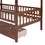 Twin Size Wooden House Bed with Two Drawers, Walnut WF302181AAL
