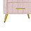 Upholstered Wooden Nightstand with 3 Drawers and Metal Legs&Handles,Fully assembled Except Legs&Handles,Bedside Table with Marbling Worktop - Pink WF303285AAH