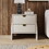 Retro Style Rubber Wood Venner Two-Drawer Bed Side Table Nightstand End Table for Living Room, Children's Room, Adult Room, Antique White WF303667AAK