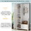 ON-TREND Stylish Design Hall Tree with Flip-Up Bench, Minimalist Hallway Shoe Cabinet with Adjustable Shelves, Multifunctional Furniture with Hanging Hooks for Entryways, Mudroom, White WF304223AAK