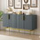 TREXM Modern Elegant 4-door Sideboard Gold Metal Handle Buffet Cabinet for Dining Room, Living Room, Bedroom, Hallway (Gray) WF304382AAE