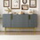 TREXM Modern Elegant 4-door Sideboard Gold Metal Handle Buffet Cabinet for Dining Room, Living Room, Bedroom, Hallway (Gray) WF304382AAE